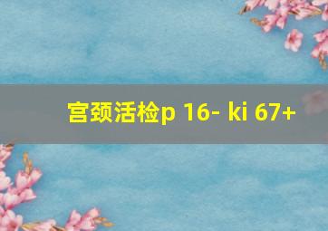 宫颈活检p 16- ki 67+